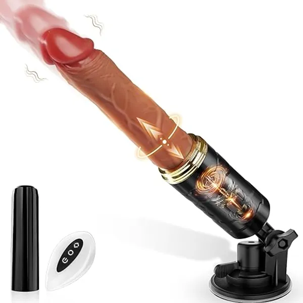 Vooloka Sex Toys Wild Thrusting Dildo Vibrator with 7 Vibrating &amp; 7 Thrusting, Realistic Vibrators Sex Machine Toy with Strong Suction Cup, Remote Control Vibrator G Spot Anal Men Women Couples 2.0