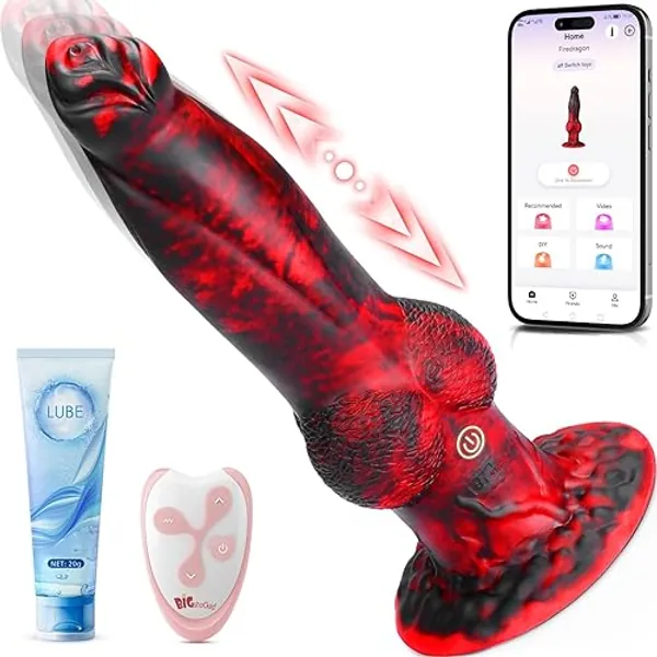 Aoonice Thrusting Dildo Womens Sex Toys, Realistic Dildo Vibrator with Remote Control 7 Modes, Suction Cup Big Dragon Dildos Sex Toy for G-spot Anal Hands-Free Play, Adult Couple Male Sex Toys Machine