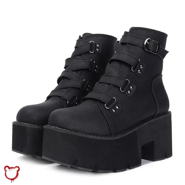 Gothic Black Platform Boots