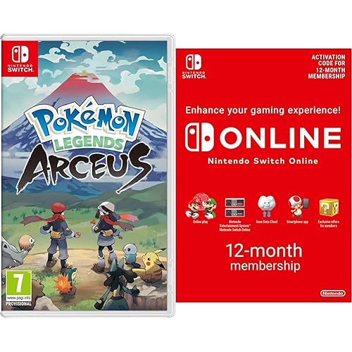 Pokemon Legends Arceus (Nintendo Switch) & Nintendo Switch Online Membership - 12 Months | Switch Download Code