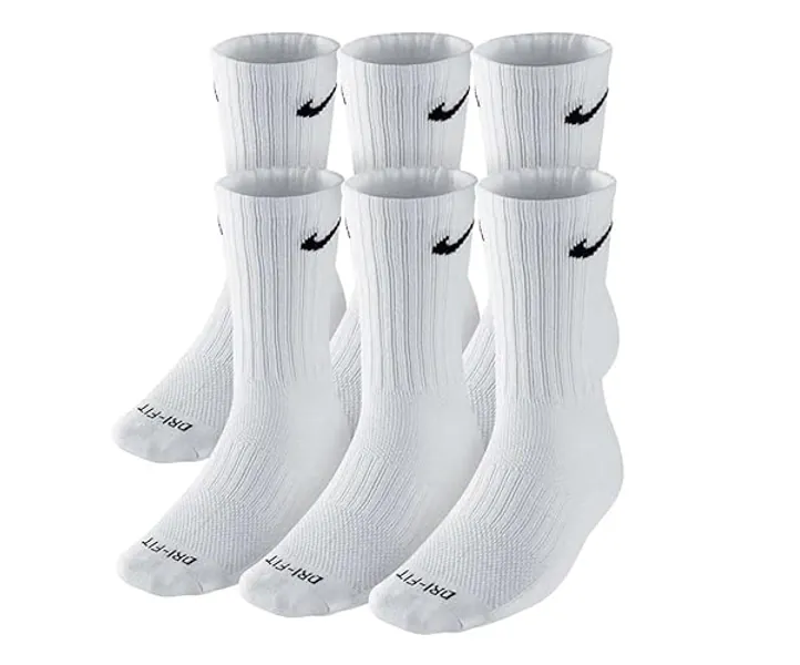 Nike Unisex Adult Everyday Plus Crew Socks - 8-12 - White/Black