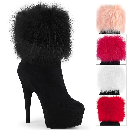 DELIGHT-1000 Pleaser Blk Faux Suede/Blk Faux Suede | bootky.pl