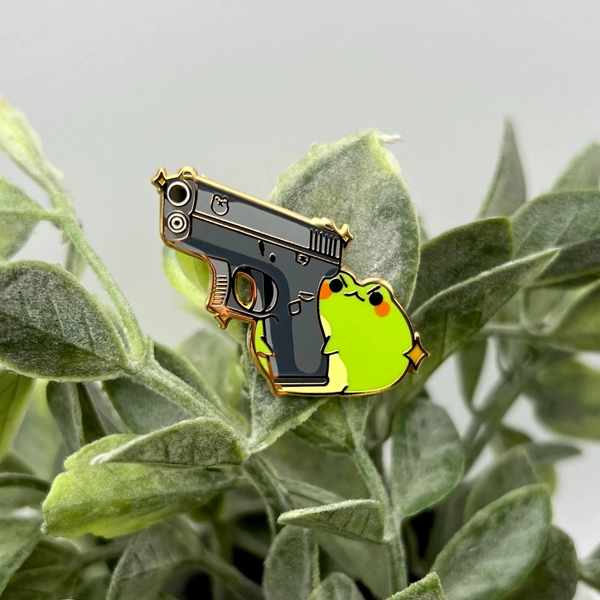 Gun Frog Pin
