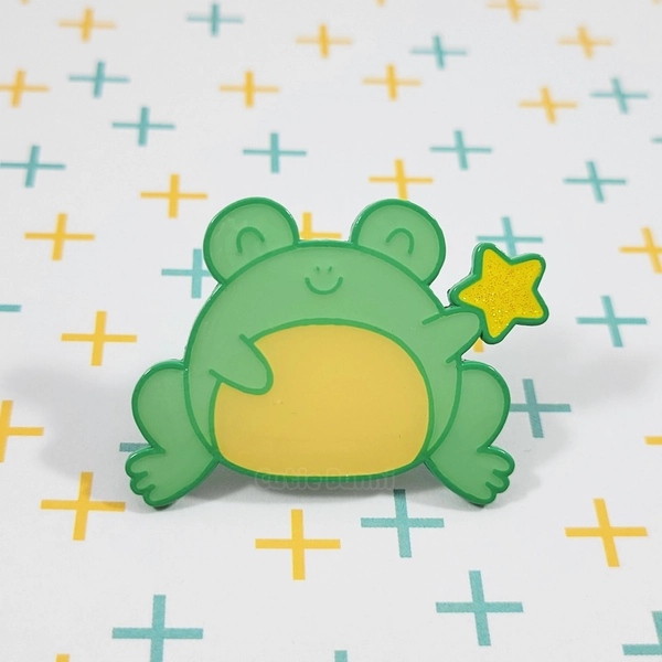Froggie Star Enamel Pin