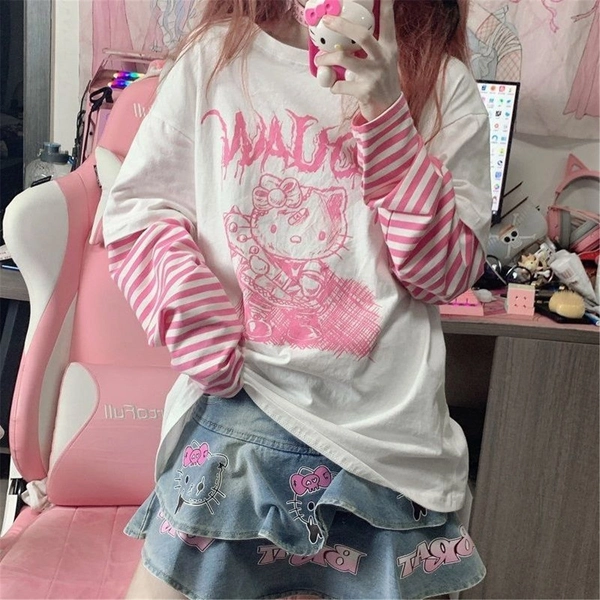 Kawaii Kitty Long Sleeve Tee