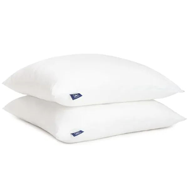 Fabsy Lot de 2 oreillers de lit-Oreiller en Microfibre-Oreiller Super Doux et Rafraîchissant, Rempli de bules de Polyester Respirantes-Durable–Coussin Réglable en Hauteur (Blanc, 50x70cm)