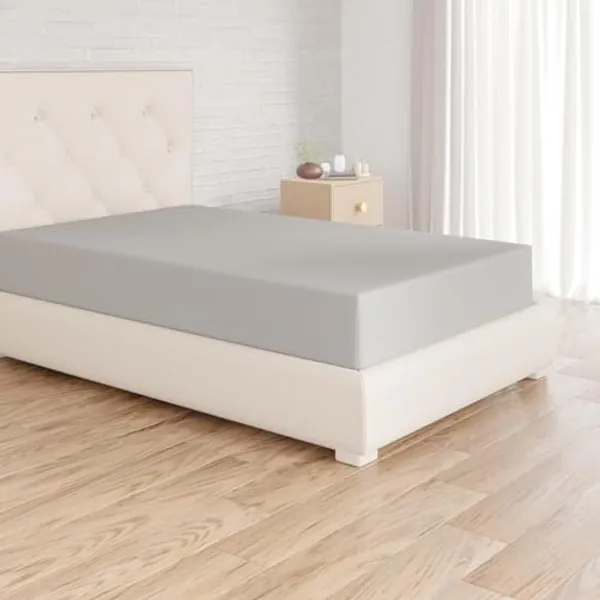 Amazon Basics Drap-housse en microfibre Gris clair 140 x 200 x 30 cm