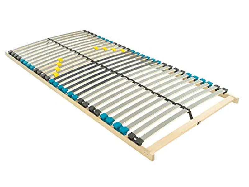 BMM Sommier à Lattes Standard 140x200 cm avec 28 Lattes en Bois de hêtre, certifié TÜV, 7 Zones, à Monter soi-même, Compatible avec Tous Les Matelas, Hauteur de 10 cm, fabriqué en Allemagne.