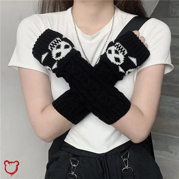 Black Skull Arm Warmers