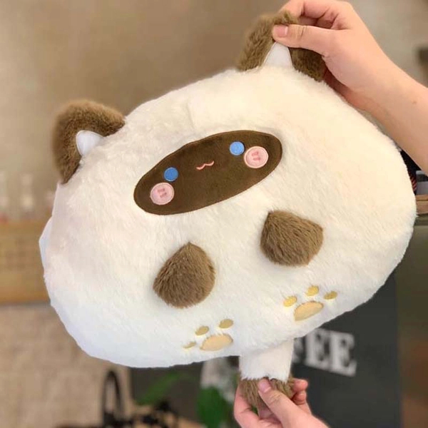 Siamese Cat Plush Cushion Pillow Kawaii Siamese Cat Owner Gift Cute Stuffed Animal