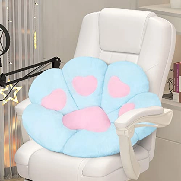 OtNiap Cute cat Paw Plush Pillows, Soft and Comfortable Sofa Cushions/Office Chair Seat Cushion Lazy Sofa Bear Paw Chair Cushion for Chair,Home, Bedroom Shop and Restaurant Decor 24"x 22" (Blue)
