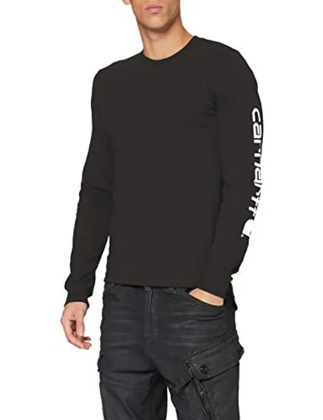Carhartt, Men's, Relaxed Fit Heavyweight Long-Sleeve Logo Sleeve Graphic T-Shirt