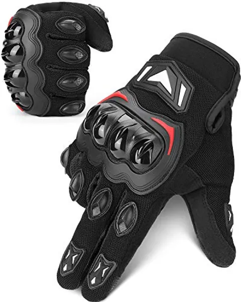 KEMIMOTO Motorcycle Gloves Men Women, Summer Motorbike Gloves Mens, Touch Screen Breathable Motorbike Gloves for Motocross Racing BMX MTB Cycling