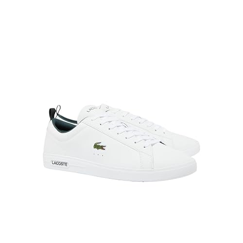 Lacoste Mens Court Base Sneaker Sneaker - 12 - White & Dark Green