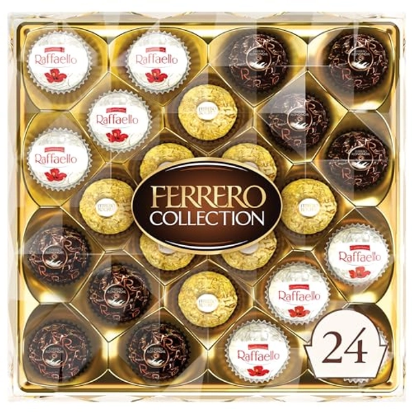 Ferrero Collection, 24 Count, Assorted Milk and Dark Chocolate Hazelnut and Coconut, Valentine's Chocolate Gift Box, 9.1 oz