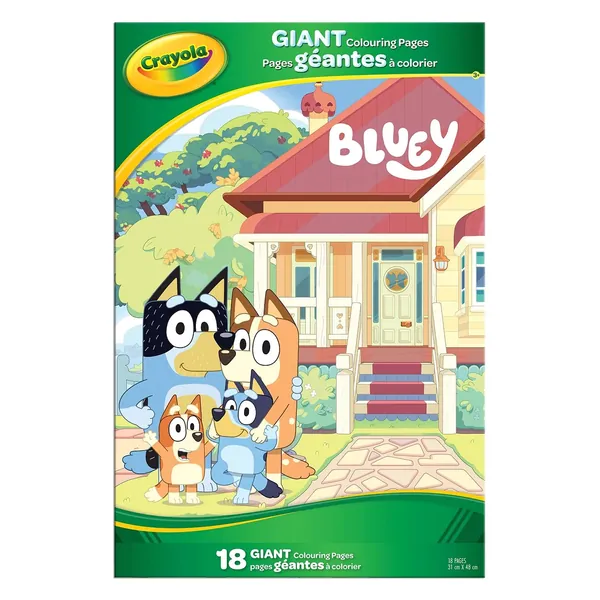 Crayola Bluey Giant Colouring 18 Pages Foldalope