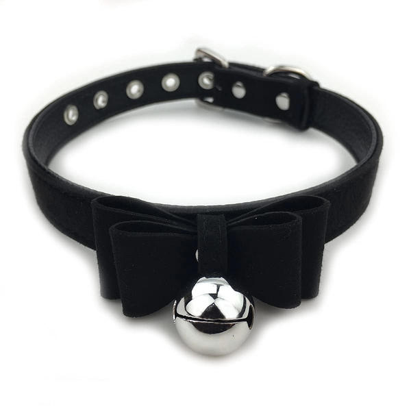 Bell Choker Collar Necklace Lolita Bow Collar Cat Kitty Velvet Necklace with Box for Women and Men
