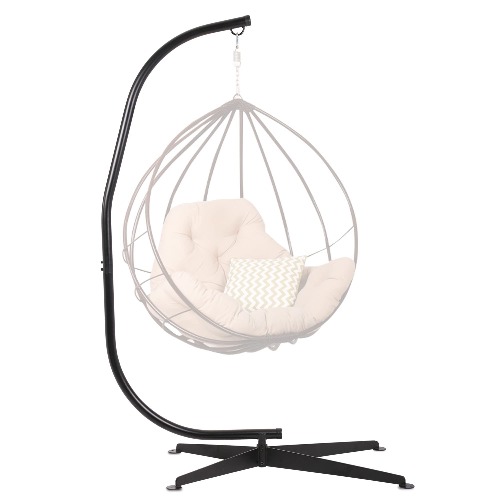 Hammock Chair Stands Hanging Hammock Stands,C Stand Outdoor Solid Steel Heavy Duty Stand Only Construction for Hanging Hammock Air Porch Swing Chair Indoor，360-Degree Rotation