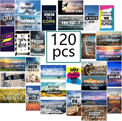 Amazon.com : 120 Pcs Motivational Encouragement Quote Cards Inspirational Kindness Appreciation Gratitude Business Cards Encouragement Mini Note Cards for Student Kids Teachers, 30 Styles (Landscape Style) : Office Products