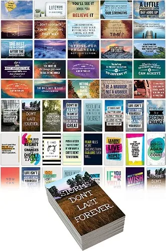 Amazon.com : Motivation Inspiration Affirmation Cards, 120 Pack, 2 Each of 60 Unique Assorted Designs, by Better Office Products, Encouragement Card Deck, 2" x 3.5" (Business Card Size) : Office Products