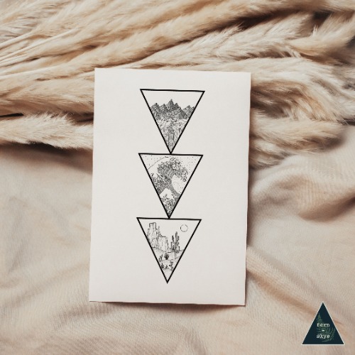 Nature Biomes Triangle Sustainable Greeting Card by Fern and Skye - Pack of 5 Cards