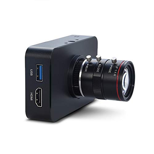MOKOSE 12MP HDMI Camera 1080P USB HD Streaming Teaching Webcam, Recording 4K@30FPS Industry C/CS-Mount Camera with 6-12mm No Distortion Manual Zoom Lens - 6-12MM ( Manual Varifocal lens )