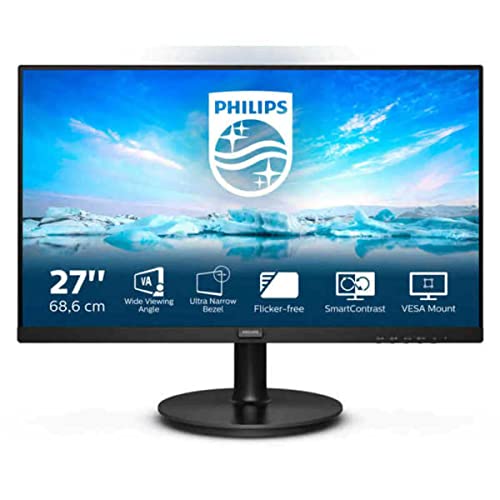 PHILIPS 271V8LA - 27 Inch FHD Monitor, 75Hz, 4ms, IPS, Speakers, AdaptiveSync, Flickerfree (1920 x 1080, 250 cd/m², HDMI/VGA) - HDMI - VGA - 27 inch FHD - Speakers V8