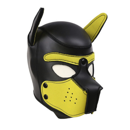 Colored Puppy Play Mask (8 Colors) - Yellow Female