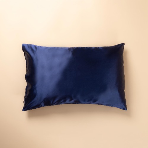 Organic Silver Ion Silk Pillowcase | Navy Blue / Queen