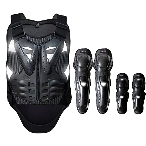 Motorcycle Accessories , Elbow Knee Pads and Chest Protector Motocross Gear for Men and Women, Dirt Bike Gear Chest Armor, Back Protection Riding Protective Gear Motorcycle Vest