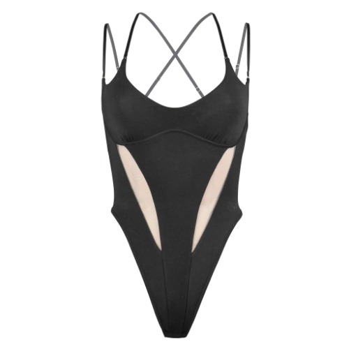 Core Illusion Bodysuit - 3X / Black