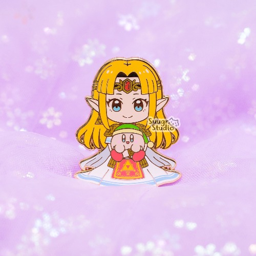 Princess x Poyo (Z) Hard Enamel Pin - [A Grade] / Locking Clasp