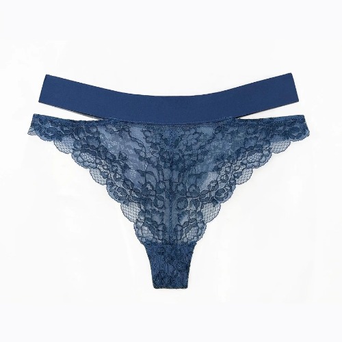 Wild Lace Cheeky Panty Dark Denim Blue - 3X / Dark Denim Blue