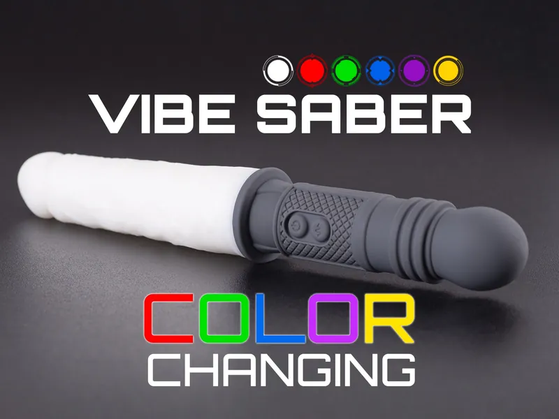 Silicone LED Dildo & Vibrator - VibeSaber - Light up Saber