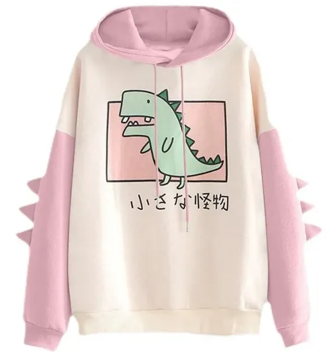 YUUOKPO Cute Dinosaur Hoodie Kawaii Pink