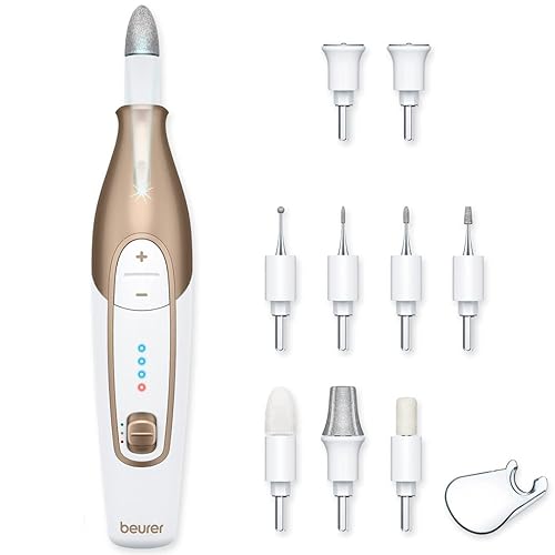 Beurer MP64 Nail Drill Kit, Cordless Electric Nail File with 10 Attachments and LED Light, Electric Manicure Set with Adjustable Speed, E-File for Manicure and Pedicure, with Storage Case - MP64 - Cordless and LED