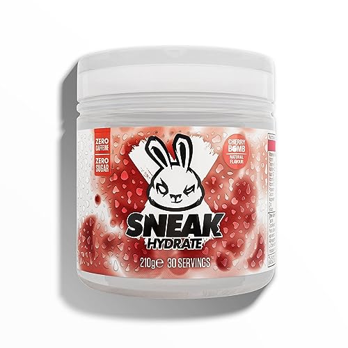 SNEAK | Cherry Bomb Hydrate Edition | Zero Caffeine, Zero Sugar, Natural Flavours & Colours, Ashwagandha KSM-66, Coconut Water | 30 Servings - Cherry Bomb