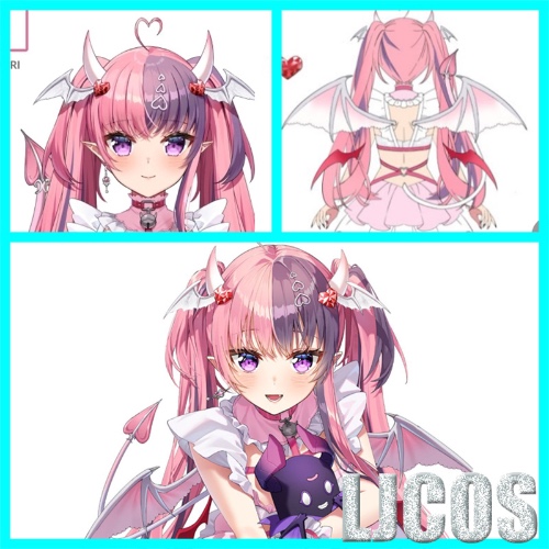 2022 VTuber Hololive Ironmouse Cosplay Headwear Horns Wings Tails Halloween Christmas Party Anime Cosplay Props Costume