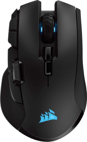 Corsair Ironclaw Wireless RGB, Rechargeable Gaming Mouse with Slipstream Technology (18,000 DPI Optical Sensor, 3-Zone RGB Multi-Colour Backlighting), Black