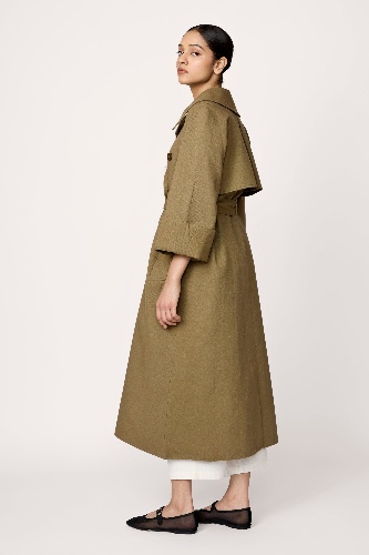 Marin Trench Coat - Olive Branch | L