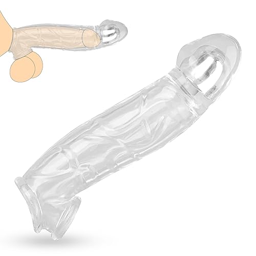 BDSMJOY Penishülle Sex Spielzeug für die Männer Paare,Penismanschetten mit Vergrößern Eichel & Rutschfest Hodenringe Penisring,Penis Sleeve Penisvergrößerung Penis Extender Pumpe Penis Hülle (S) - S