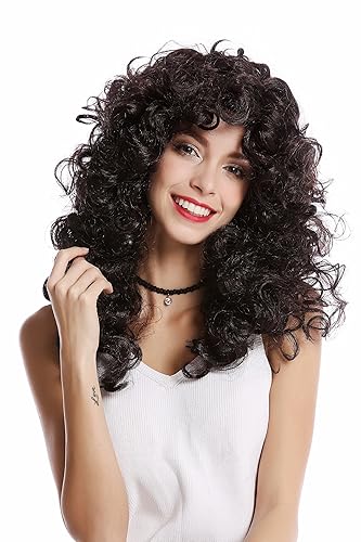 WIG ME UP - 0051-P30/P103 Perücke Damen Karneval Halloween super voluminöse Locken Lockenpracht Mähne Schwarz Braun gesträhnt lang - Braun (P30/P103)