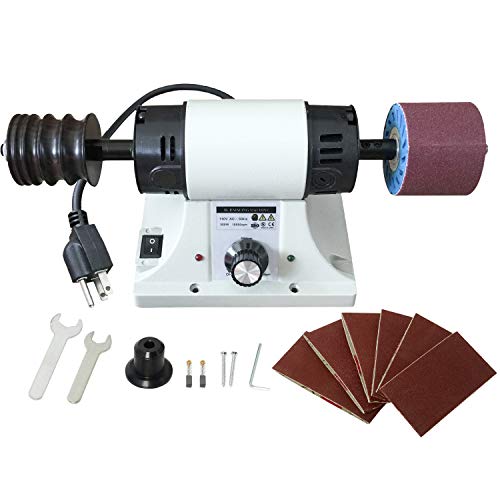 YaeKoo Leather Polisher Sander 350W 0-8000RPM Leather Burnishing Machine 110V Edge Grinding Machine with 6 Sanding Sleeves