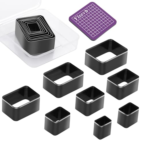 8 Pcs Leather Rectangle Shape Cutter Tool Set