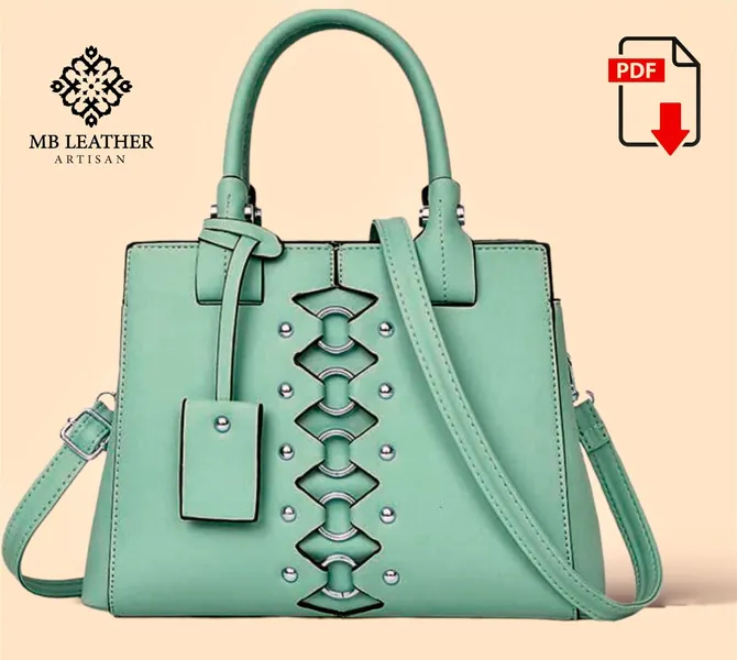 PDF Pattern Leather Hand Bag, Leather Women's Bag, Leather Digital, Leather DIY, Leather Pattern, Leather Handmade, Template Digital