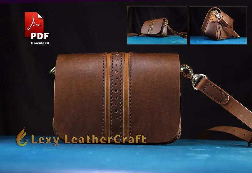 Leather Bag Pattern - Leather DIY - Crossbody Bag Pattern - Leather Bag Template - Pdf Download