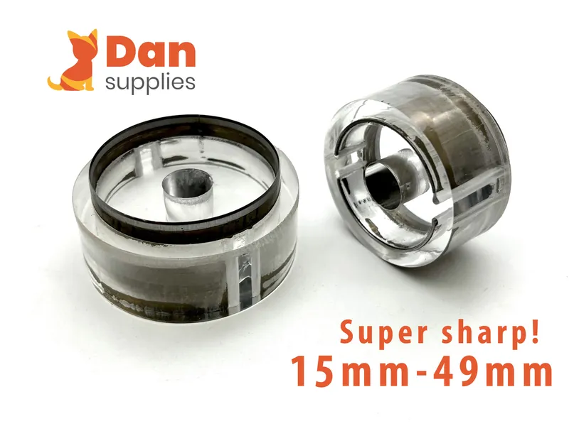 Handmade Super sharp ! Large round circle hollow hole punch clear cutter 15mm to 49mm