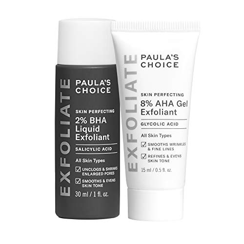 Paula's Choice SKIN PERFECTING 8% AHA Gel & 2% BHA Liquid Travel Duo, Facial Exfoliants for Blackheads, Large Pores, Wrinkles & Fine Lines, Face Exfoliators w/Glycolic & Salicylic Acid - Travel Size - Travel Size