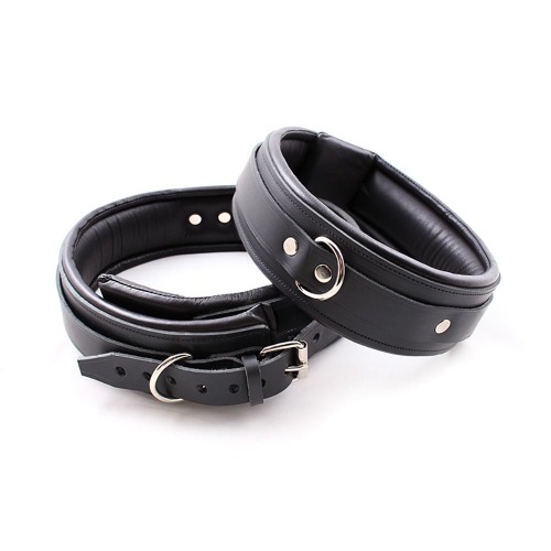 Padded Leather Thigh Cuffs | Black