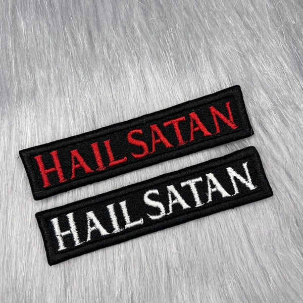 Hail Satan Patch - Death Metal, Gothic, Grunge, Skull, Demonic, Biker, Alternative, Spooky, Iron On